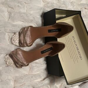 Ann Taylor Sparkling Gold Heels